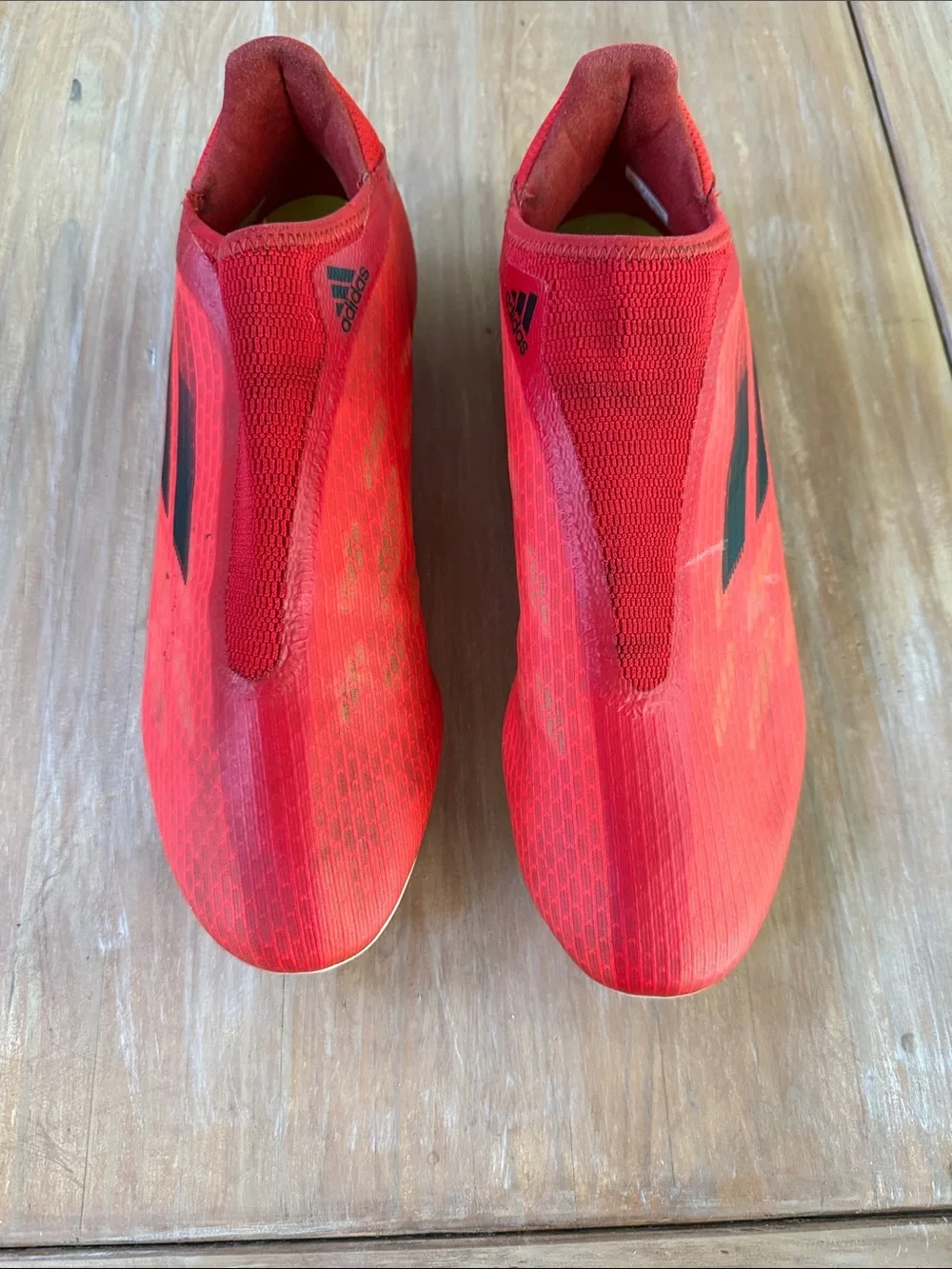 Adidas X speedflow 3. Red Slip-On Soccer Shoes with Black Accents